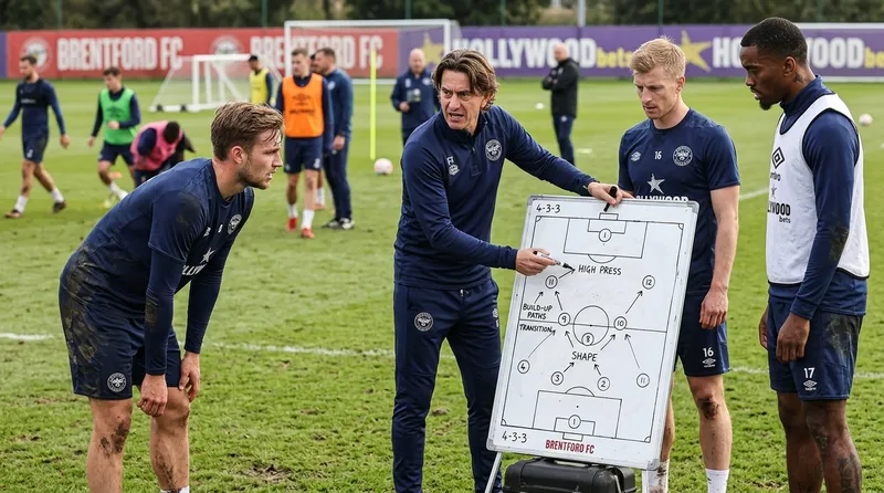 Pelatih memberikan instruksi taktis di pertandingan bola hari ini